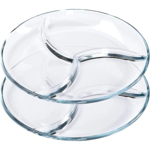 Assiette Compartiment Verre Design, Plateau Apéritif 2 Pièces - Vue principale
