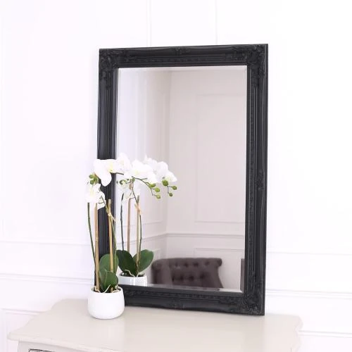 Détail de Miroir mural vintage noir antique, style baroque, rococo
