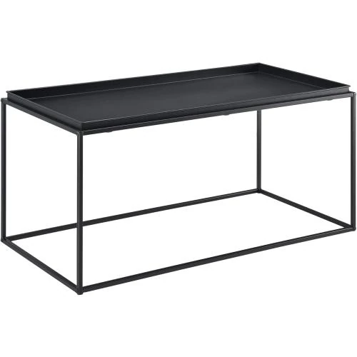 Zoom sur Table Basse Metal Anti Éraillures Noire Mat en.casa
