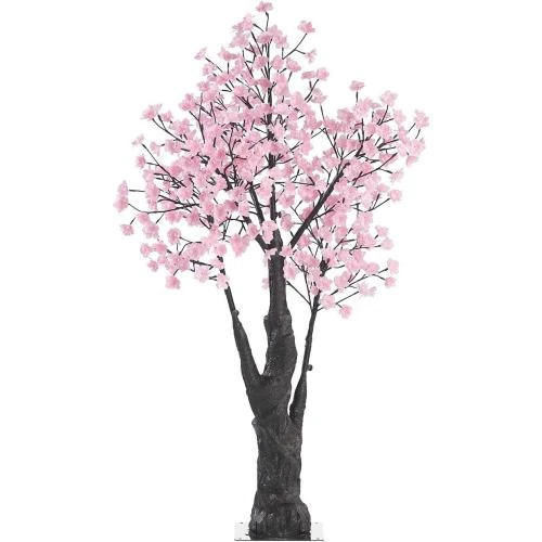 Zoom sur Arbre LED Cerisier 384 fleurs lumineuses blanc chaud