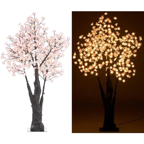 Détail de Arbre LED Cerisier 384 fleurs lumineuses blanc chaud