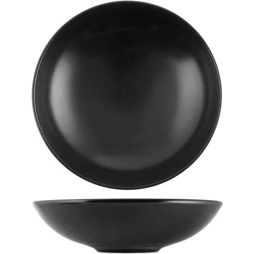 Set 6 Assiettes Fondes Denver, Stoneware Noir - Vue principale