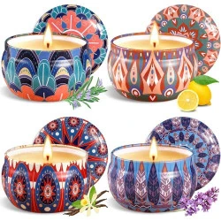 Bougie Parfumée VIPNAJI, Ensemble Cadeau 4 Pièces, Cire Soja