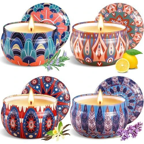 Bougie Parfumée VIPNAJI, Ensemble Cadeau 4 Pièces, Cire Soja - Vue principale