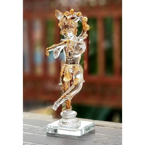 Détail de eSplanade Krishna Kishan Murti Statue Sculpture Verre Cristal