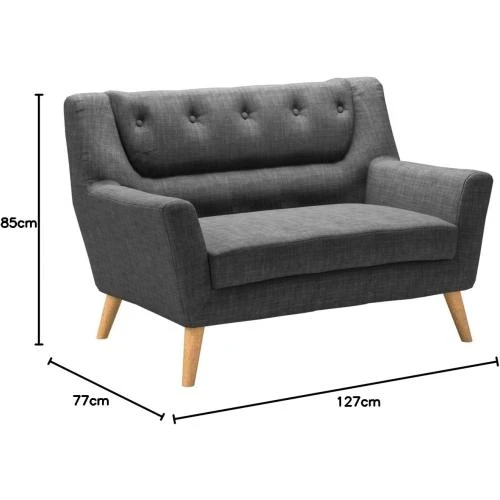 Zoom sur Canapé Birlea Lambeth, Tissu Gris, Design Moderne