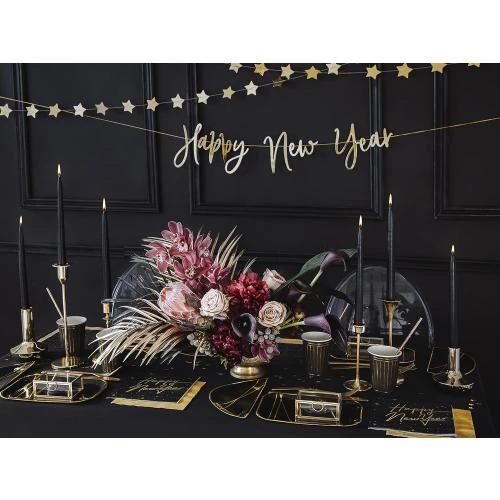 Zoom sur Bougies coniques PartyDeco, noir mat, lot 10 unités