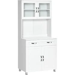 Buffet Cuisine Contemporain, Armoire Multi Rangement Blanc
