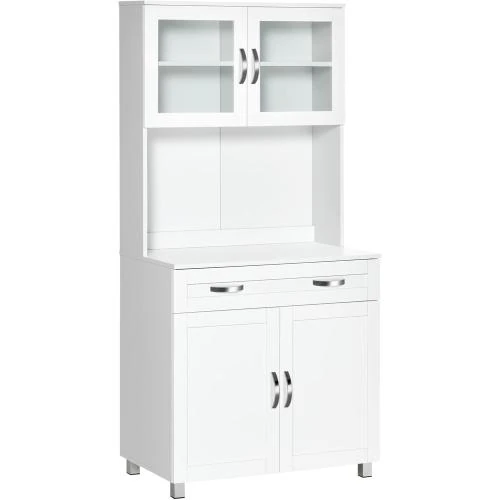 Buffet Cuisine Contemporain, Armoire Multi Rangement Blanc - Vue principale
