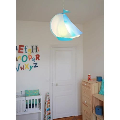 Détail de Lampe Suspension Bateau Bleu, R amp M Coudert Enfant