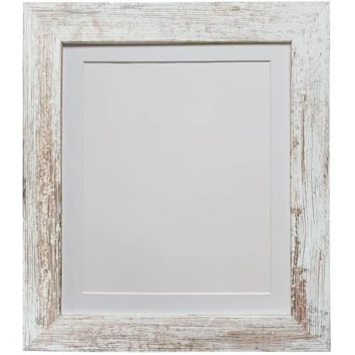 Cadre Photo Metro Blanc Vieilli, Passe Partout Blanc, Frames By Post - Vue principale