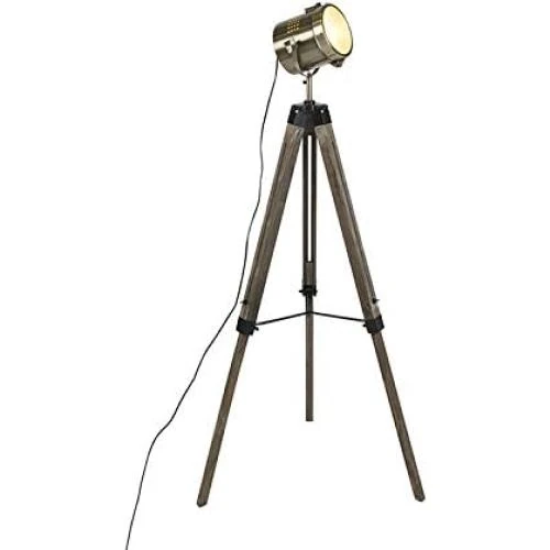Lampe de table tripode Qazqa, éclairage rustique marron - Vue principale