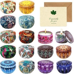 Bougies Parfumées Soja, 16pcs Aromathérapie, Cadeaux Fête