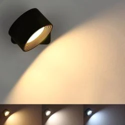 Applique Murale Rechargeable LED, Commande Tactile, Noir