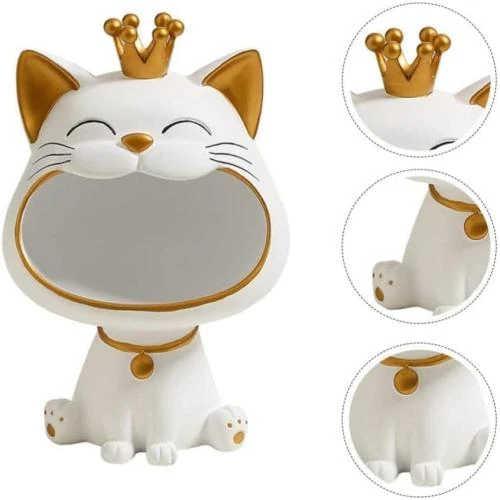 Umikk Boîte rangement bijoux, sculpture chat résine - Vue principale