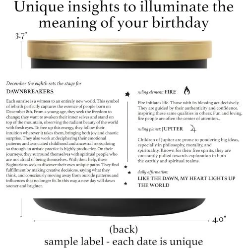 Détail de Bougie personnalisée Stillwater Bath and Body, astrologie, Gémeaux