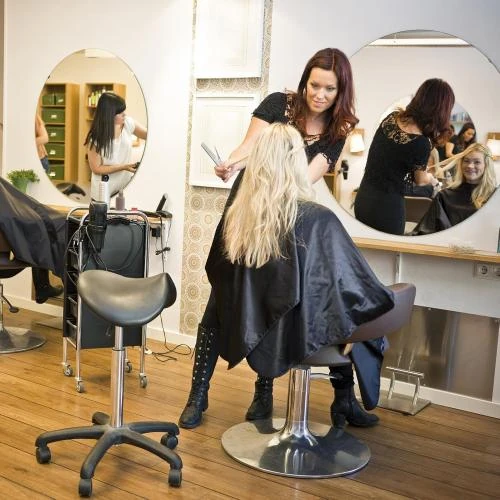 Détail de Tabouret Coiffeur Greensen, Repose Pieds Acier Inoxydable