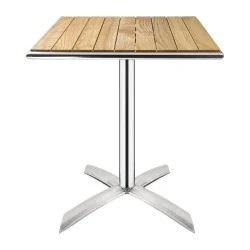 Bolero Table bistro carrée frêne, couvercle rabattable