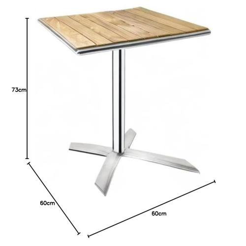 Détail de Bolero Table bistro carrée frêne, couvercle rabattable