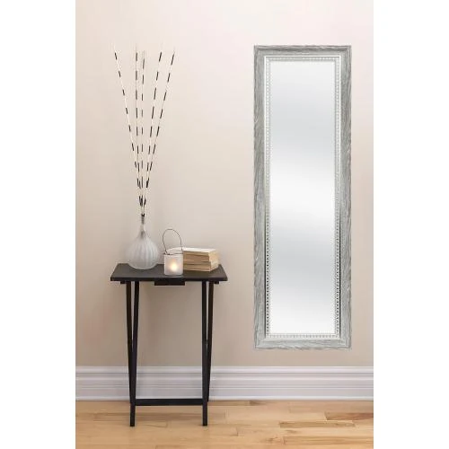 Zoom sur Miroir de Porte Gris Rustique, Accents en Relief