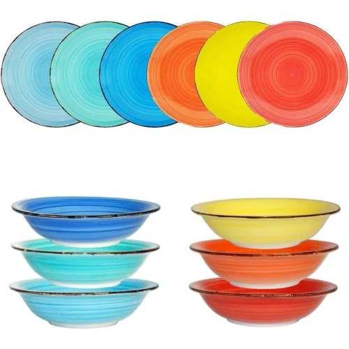 Assiettes en faïence modernes peintes à la main, Capri - Vue principale