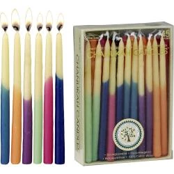 Bougies Hanukkah Multicolores, Cire d'Abeille Galvanisée