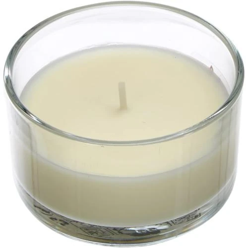 Zoom sur Bougie parfumée en verre vanille, cire blanche, Bolsius