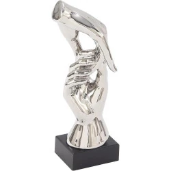 Chargeur Sculpture Argent Mains Céramique Deco 79