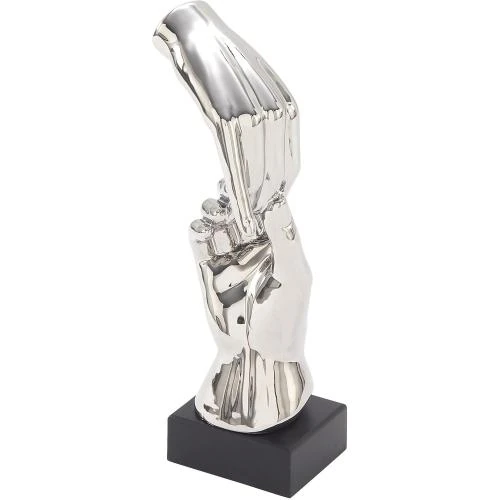 Zoom sur Chargeur Sculpture Argent Mains Céramique Deco 79