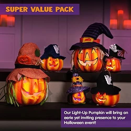 Zoom sur Citrouilles décoratives mousse Halloween, lot de 6 pièces