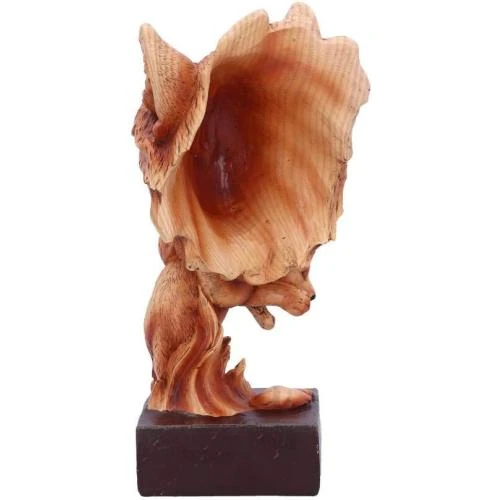 Zoom sur Buste Protection Naturelle, Polyresine, Effet Bois, Loup