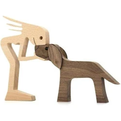 Ornements en Bois Chiens Sculptés, Cadeaux Amateurs Animaux