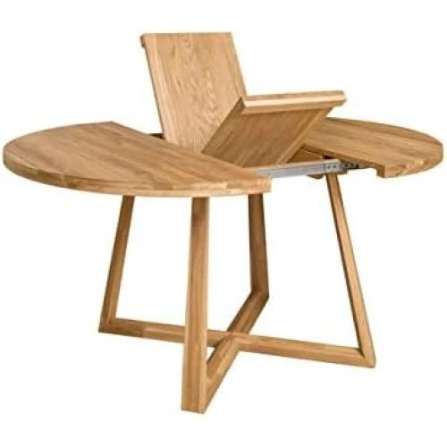Table salle à manger extensible chêne massif, style scandinave moderne - Vue principale