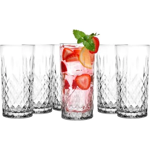 Verres à Eau Highball Krosno, Lot de 6, Cristallins - Vue principale