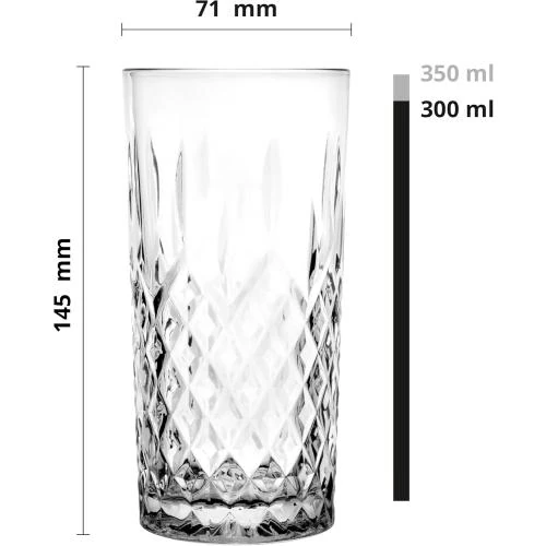 Zoom sur Verres à Eau Highball Krosno, Lot de 6, Cristallins