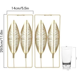 Baibiao Decoration Murale Metal Dore 3D, 2 Pieces en situation