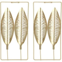 Baibiao Decoration Murale Metal Dore 3D, 2 Pieces