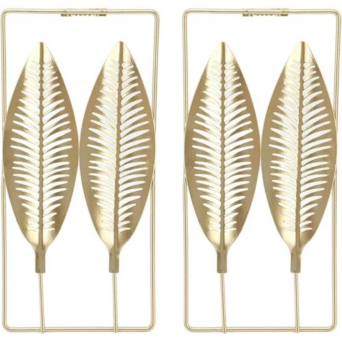 Baibiao Decoration Murale Metal Dore 3D, 2 Pieces - Vue principale