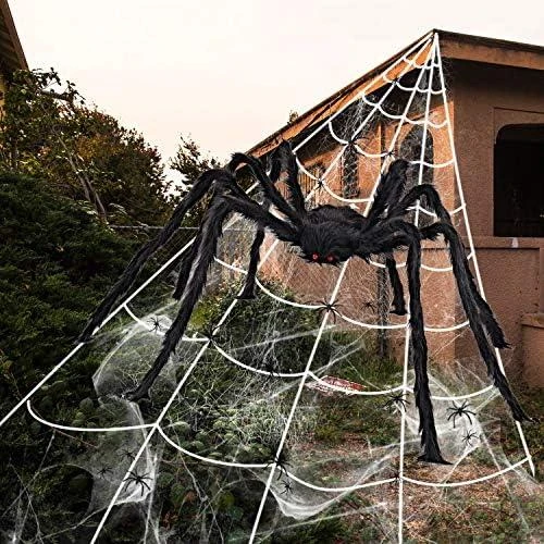 Décoration Halloween Extérieure, Araignée Géante, Toile 700cm - Vue principale