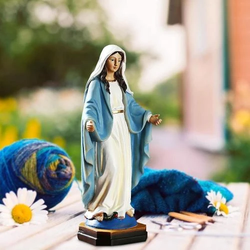 Zoom sur Vecksoy Statue Vierge Marie, décoration intérieure, résine
