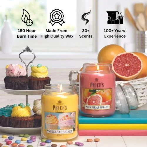 Détail de Bougie en pot noix de coco Price 39 S, parfum doux