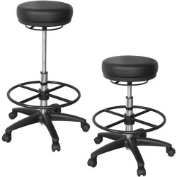 Tabouret Rouleaux Roland Noir Amstyle, Chaise Réglable