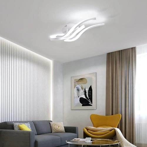 Détail de Plafonnier LED Comely, Luminaire Moderne 24W, Blanc Froid