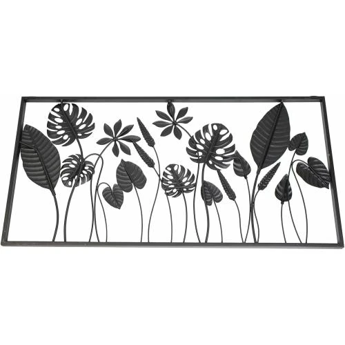 Zoom sur Image murale 3D métal, motif feuilles, décoration murale