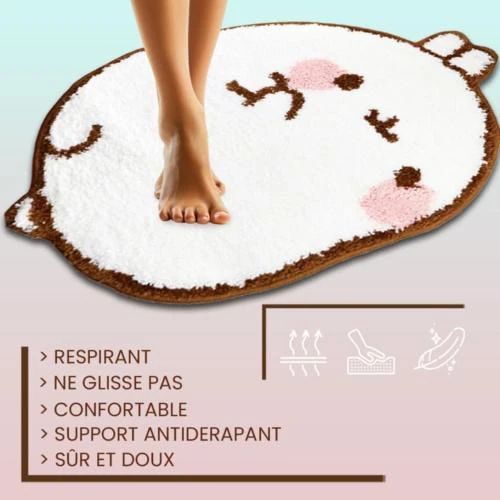 Détail de Tapis de Bain Antidérapant Multifonctionnel en Polyester Lavable
