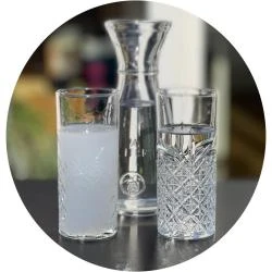 Verres Raki Ouzo en verre, carafe cristal, 3 pièces