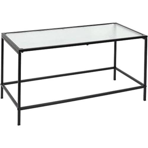 Table Basse Rosa Noir Verre Home Deco Factory - Vue principale