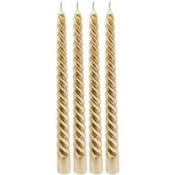 Bougies de Noël dorées, lot de 4, décorations élégantes