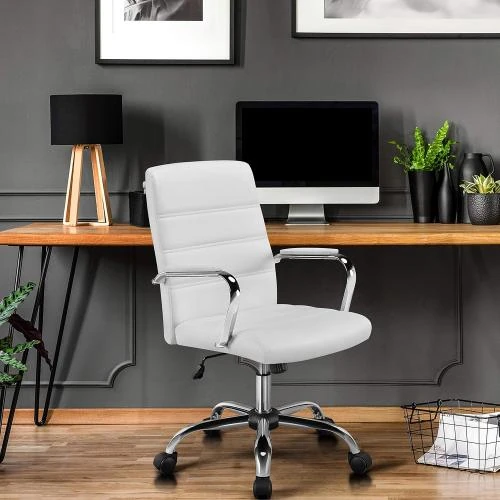Zoom sur Chaise Bureau Ergonomique Yaheetech Similicuir Inclinable