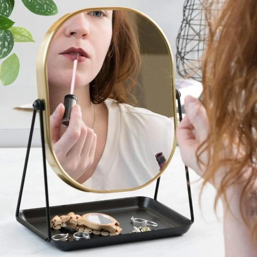 Détail de Miroir Cosmétique Double Face Navaris, Effet Grossissant